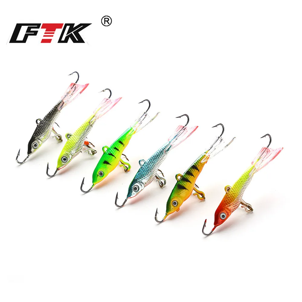 FTK-señuelo para pesca en hielo, 12g, 7,1 cm, equilibrio, ojos 3D, pesca de invierno, señuelos duros, plantilla, cebo de pesca con anzuelos triples - imagen 2