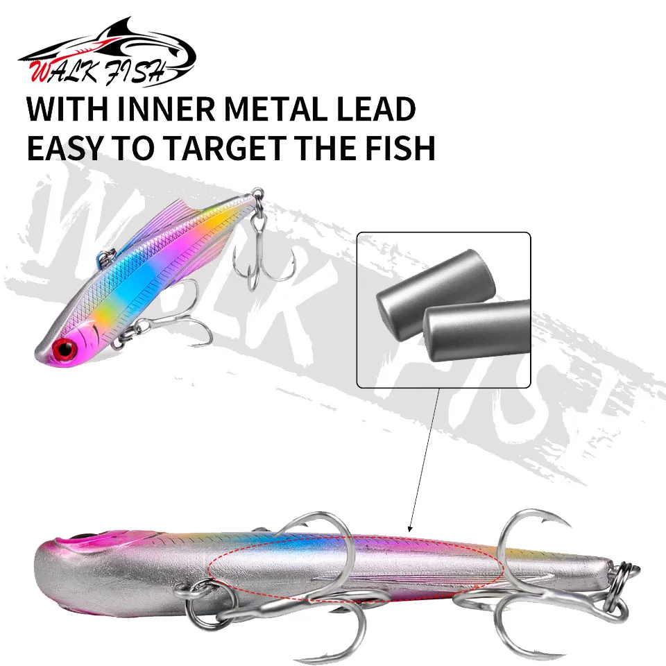 WALK FISH-cebos de pesca que se hunden, Señuelos de Pesca de 7cm, 20g, 9,5 cm, 26g, plástico duro, vibración Artificial, Jigging de hielo de invierno, cebo de Lucio - imagen 3