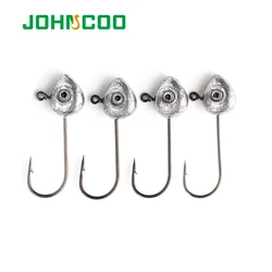 Cabezas Jig Head plomadas con púas 0,5-2 g ojos 3D para vinilos