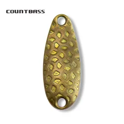 Countbass 50 Uds. Cucharas de fundición de latón en blanco patrón martillado 1/8oz, cucharas DIY para trucha Samlon