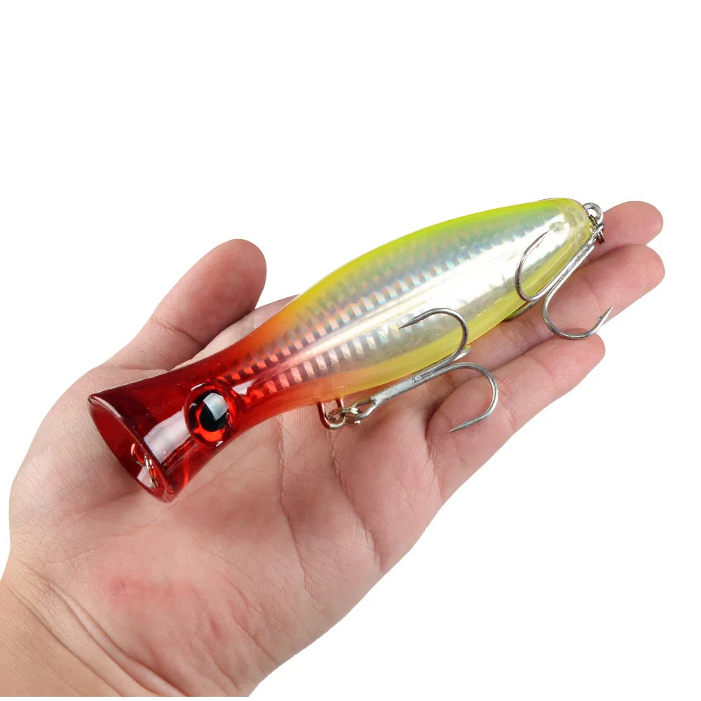 1 Uds. Señuelos de pesca Wobbler flotantes Big Popper 12cm 40g Topwater Trolling cebo duro Artificial Isca Pike aparejos de pesca de lubina - imagen 2