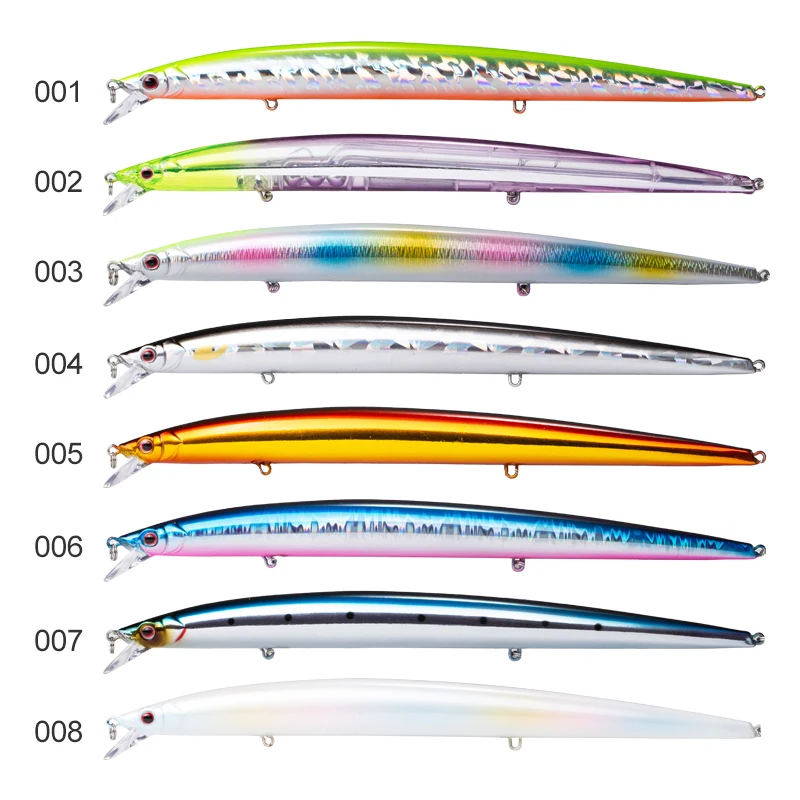 Hunthouse-señuelo para pececillos Mommotti, anzuelo largo de 210mm y 34g, señuelos flotantes de lubina dura para agua salada, pesca de lubina falsa, Lw405 - imagen 4