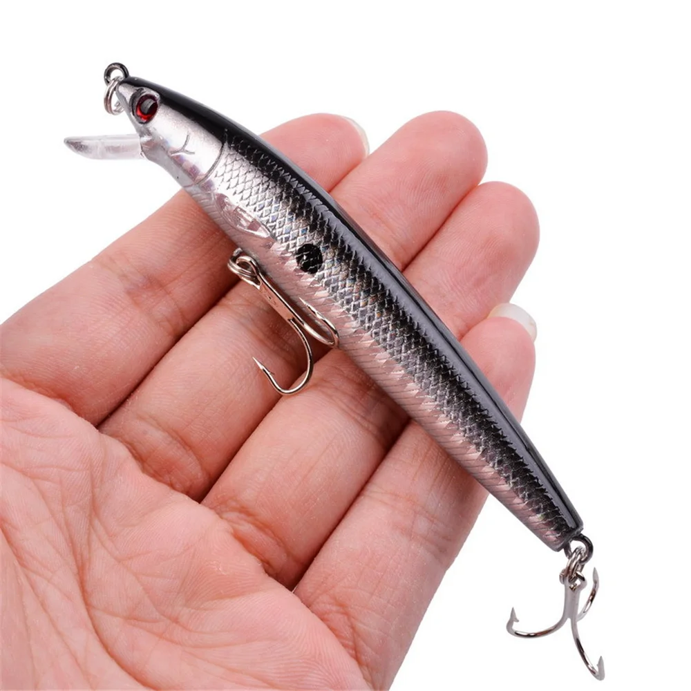 Señuelo de pesca de pececillos clásicos, Wobbler flotante, 95mm, 8,5g, cebos duros, ojos 3D, Isca, cebos artificiales, aparejos de Lucio de carpa