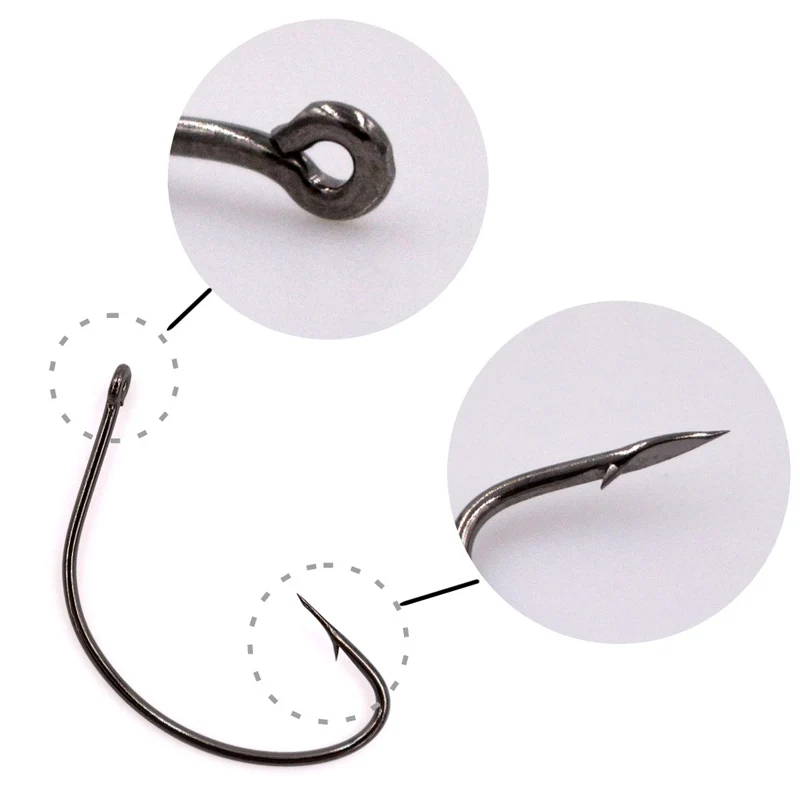 Mosodo-anzuelos de pesca de 50 unids/lote, anzuelos de lubina de gran espacio para Senko, señuelos de gusano #4 #2 #1 1/0 2/0, accesorios de aparejos de pesca - imagen 4