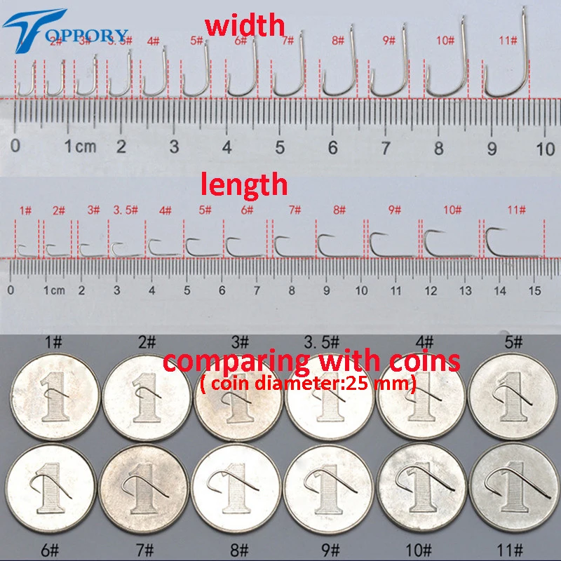 Toppory-anzuelos de acero sin púas, gancho de manga blanca para pesca Herabuna, gancho de pesca de taiwán, gancho de cruciano de alto carbono, 20 unidades por lote - imagen 3