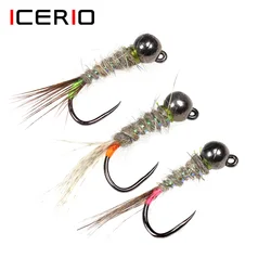 ICERIO Perdigones Ninfa sin barbilla Bead Head #12 #14 #16