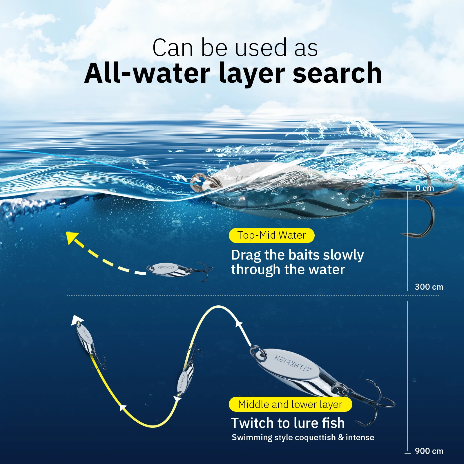 THKFISH-Señuelos de pesca con cuchara para trucha, 5 uds., 7g, 10g, 14g, 21g, Spinner, cuchara de Metal, cebos duros con anzuelos triples, Lucio, pesca en agua dulce - imagen 3