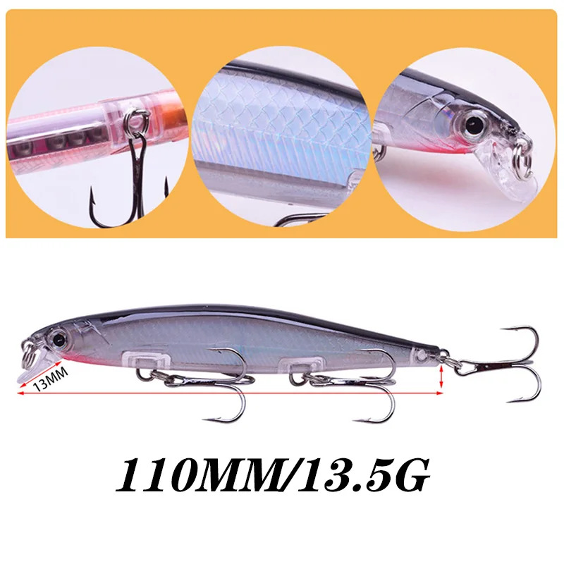 Juego de Señuelos de Pesca de colores mezclados, cebo duro de pesca loco, Mini Minnow flotante, Crankbait oscilante, manivela biónica Artificial, Kit de Wobblers - imagen 2