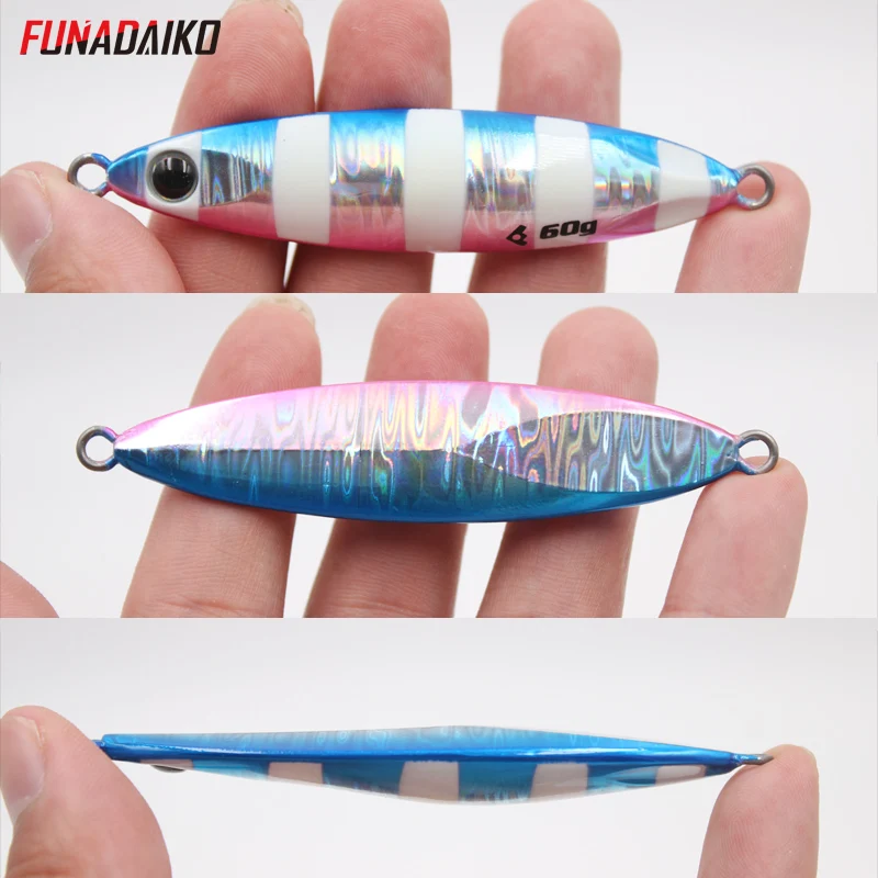 FUNADAIKO Shore Cast Jigs Metal lento Jig Cast jig 30g 40g 60g cebo Artificial Shore pesca lubina señuelo de Metal pescador - imagen 3