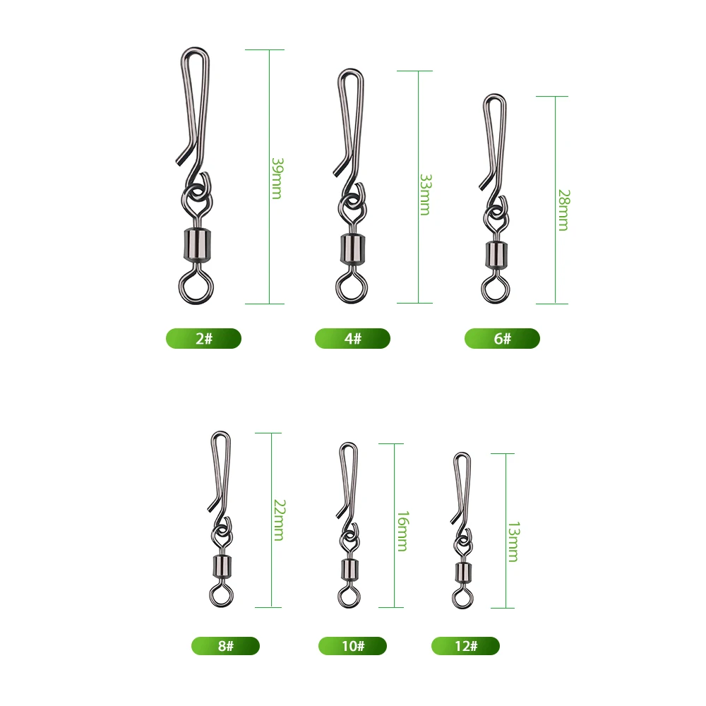 DNDYUJU-Pin de enclavamiento, Conector de pesca a presión 2 #-10 # para anzuelos de pescado, señuelo, accesorios de pesca de carpa, 100/50 Uds. - imagen 2