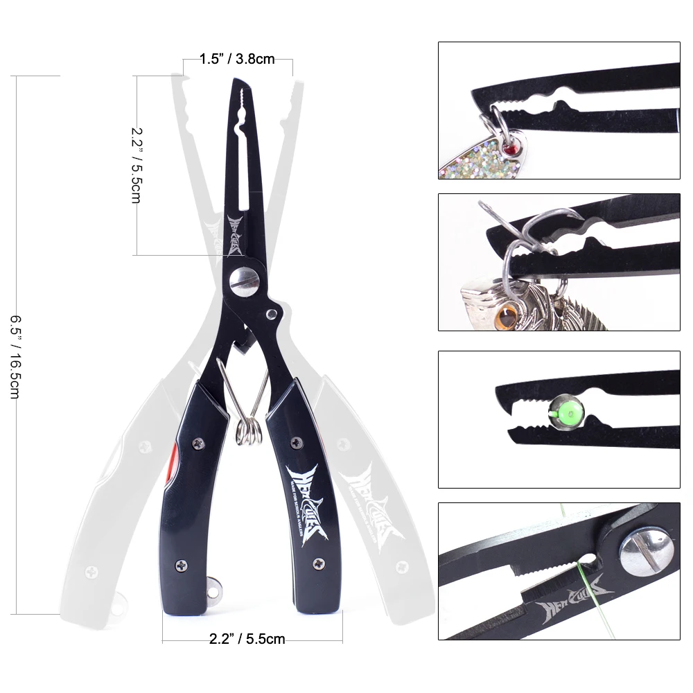 Hercules-Alicates de pesca multifuncionales, pinzas para uso en peces, línea trenzada, cortador de señuelos, removedor de anzuelos, accesorios de herramientas profesionales - imagen 3