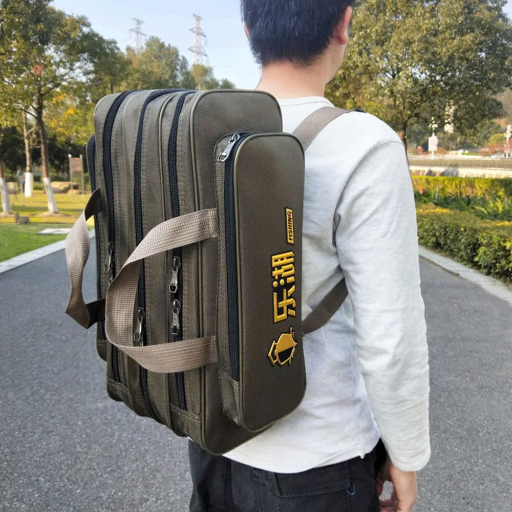Bolsa de Pesca portátil para hombre, bolsa de 2/3 capas, 50/60/70/80CM, para caña de pescar Oxford, herramientas para caña de pescar impermeables al aire libre, XA220G - imagen 3