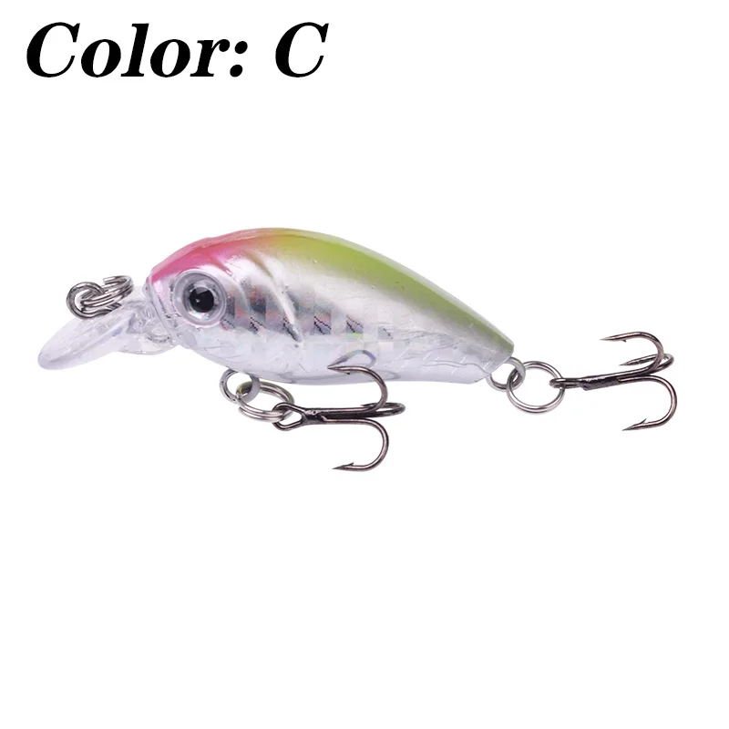 1 Uds. Señuelos de pesca Wobbler con manivela 4,5 cm 4g ojos 3D Crankbait cebo duro Artificial para pececillos lubina carpa Swimbait aparejos de pesca - imagen 4