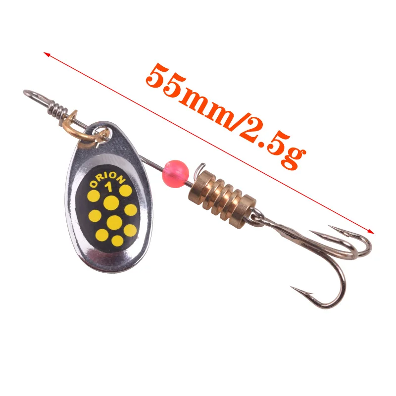 Señuelos de Pesca giratorios de Metal, cebo Artificial con gancho para Pesca de carpa, lubina, trucha, 2,5g, 3,5g, 5,5g, 1 unidad - imagen 5