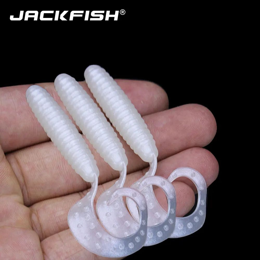 JACKFISH-Cebo blando de gusano Saturno, 2,4g, 6,5 cm, Swimbaits de silicona, señuelos blandos artificiales para carpa, lote de 3 unidades - imagen 2