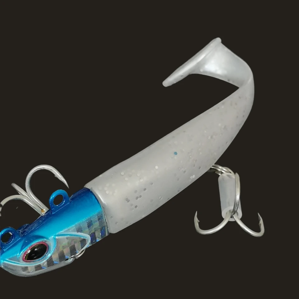 Swolfy Jig Head-señuelo de pesca de silicona suave, Wobblers Swimbait, cebo Artificial profesional, pececillo negro - imagen 4