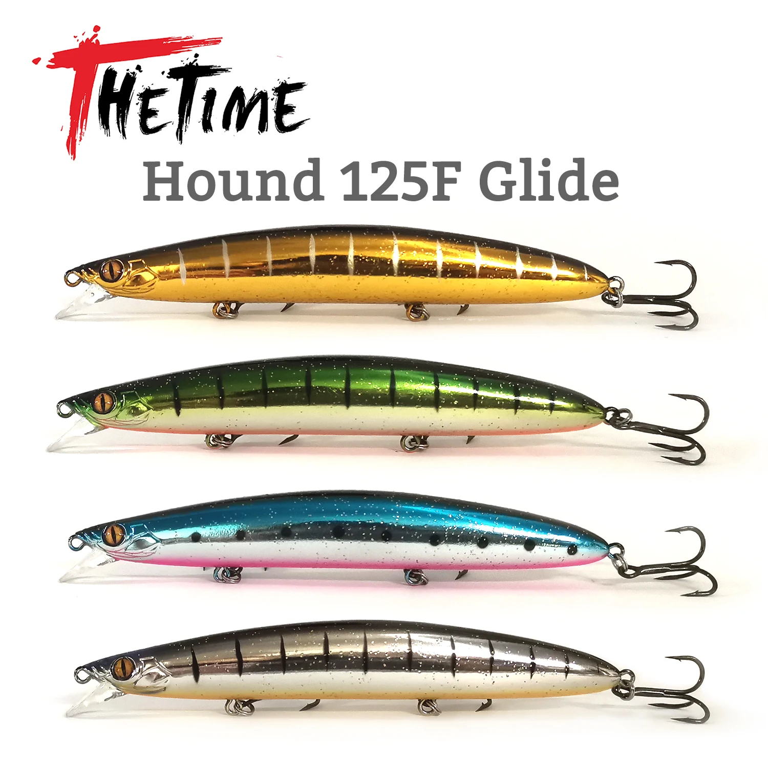 THETIME-cebos flotantes para pesca de pececillos, señuelo de tungsteno, Swimbait, Jerkbaits, CrankBait de mar, HOUND125F, 19g, 125mm - imagen 2