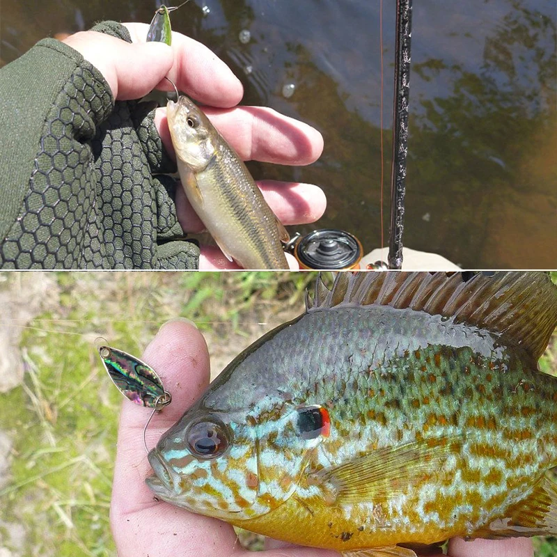 Goture-Señuelos de Pesca con cuchara de Metal, 2 piezas, 2,8g, 4g, girador, cebos duros, Micro cuchara, Wobbler, para trucha, Lucio, Pesca - imagen 3