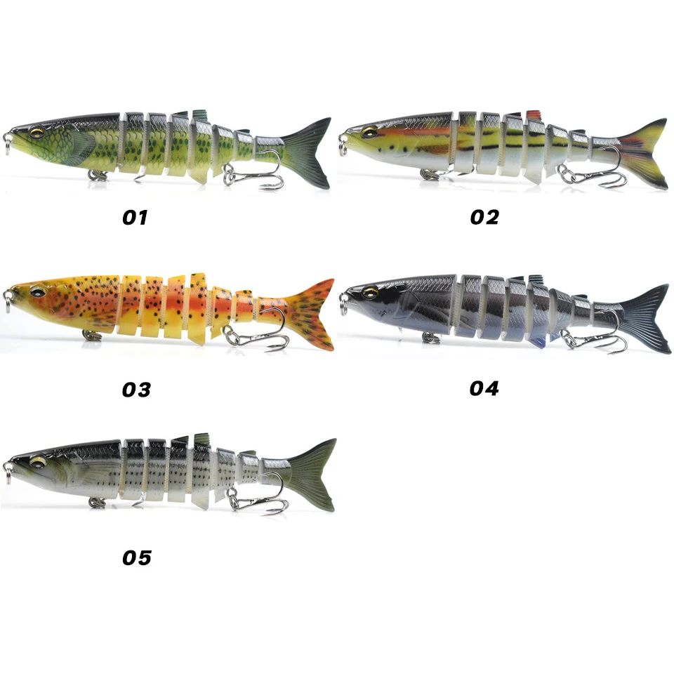 Señuelos de Pesca que se hunden, cebos de pesca de 120MM y 19,3G, cebos multiarticulados de 8 segmentos, cebo Artificial duro, aparejos de pesca para pececillos, 1 ud. - imagen 3