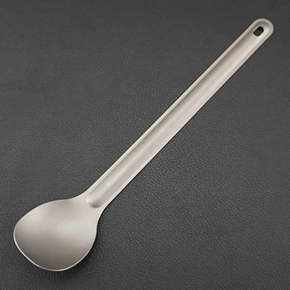 Herramienta de Camping EDC de alta calidad, accesorios portátiles de Picnic al aire libre, utensilios de cocina de titanio, cubiertos, tenedor, cuchara de mango largo - imagen 5