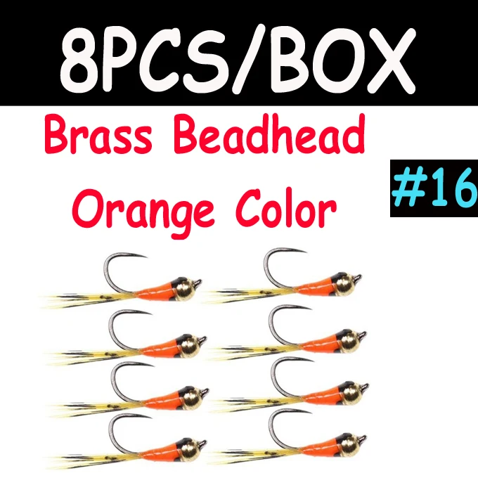 8pcs brass orange