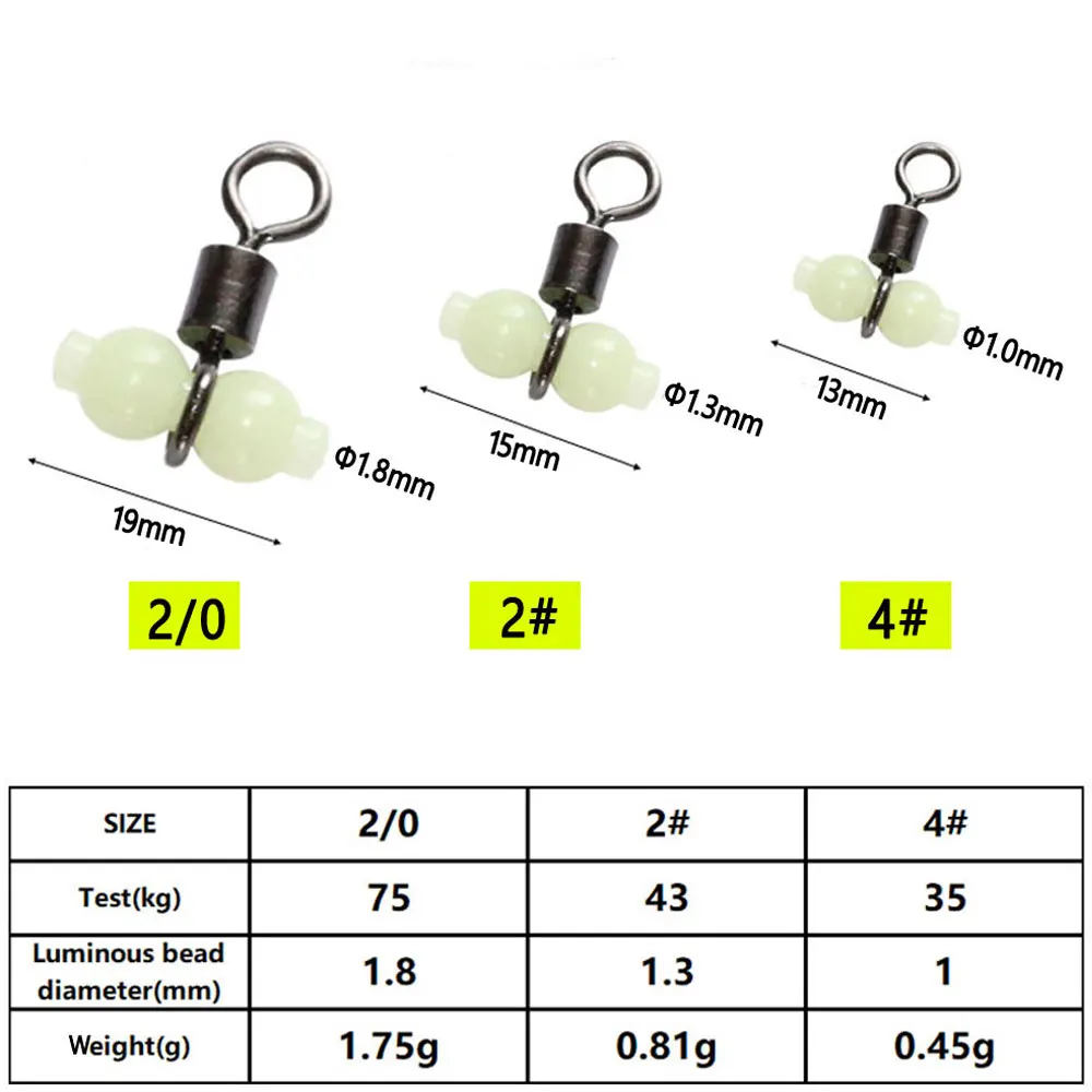 Wifreo-conector giratorio de pesca luminoso, aparejos de conexión de línea cruzada rodante para aparejos de pesca de agua salada, aparejo de aleta - imagen 3