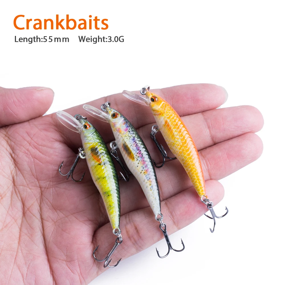 Hanlin 75mm/7g Minnow señuelo de pesca Artificial Wobbler biónico duro manivela cebo Swimbait pescado Crankbait aparejos señuelos flotantes - imagen 2