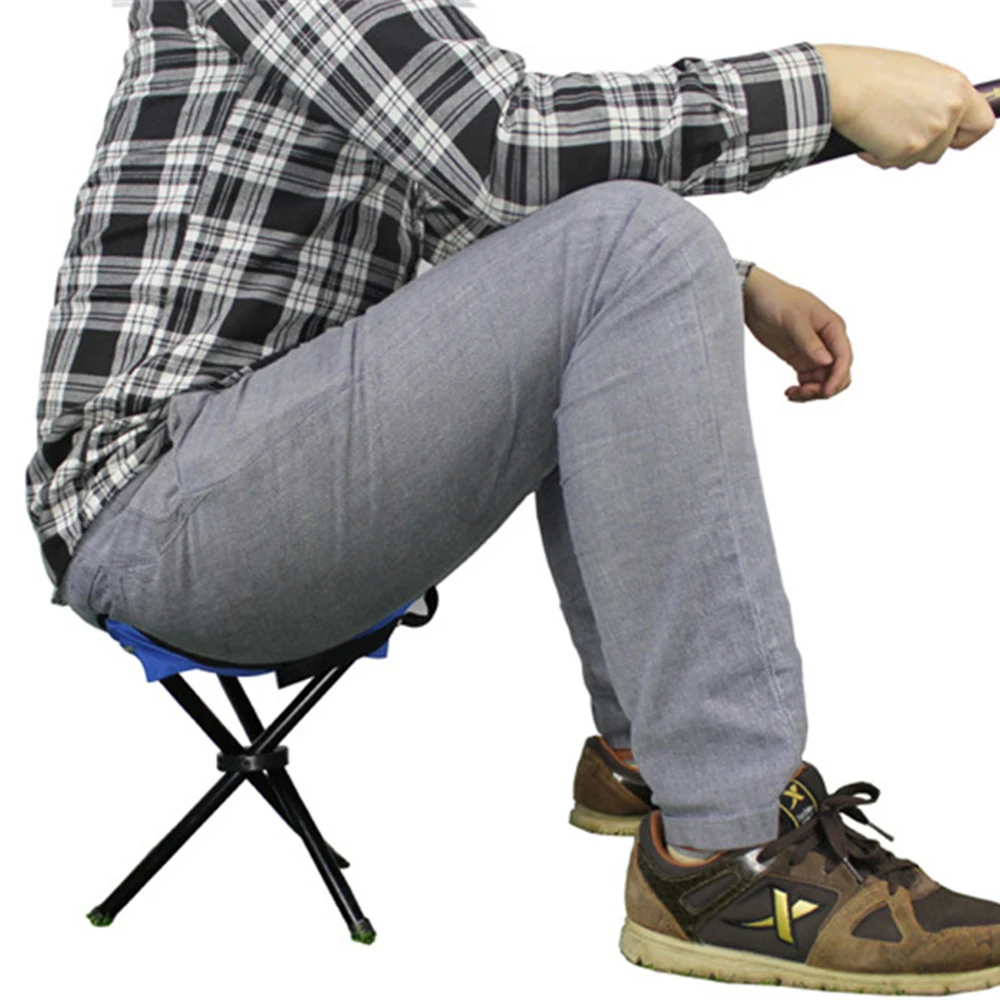 Silla de pesca al aire libre en 3 colores, taburete trípode portátil, silla plegable para acampar, caminar, Picnic, jardín, silla de playa plegable de tres pies - imagen 5