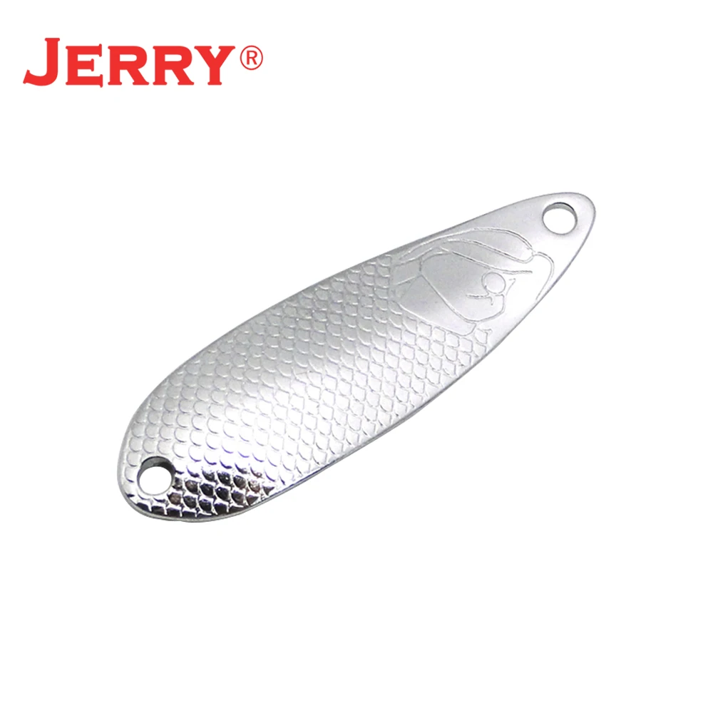 Jerry Perseus-Señuelos de Pesca de 50 piezas, cucharas para curricán, sin pintar, en blanco, lago, Arroyo, trucha, Zander, Lucio, cebo giratorio - imagen 2