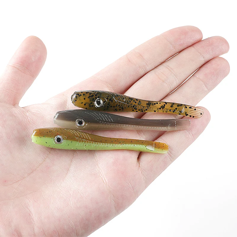 Supercontinent Crazy Slug 78mm/8 Uds ojos 3D señuelo de pesca suave lubina cebo Artificial silicona gusano sábalo Anguila Needlefish - imagen 2