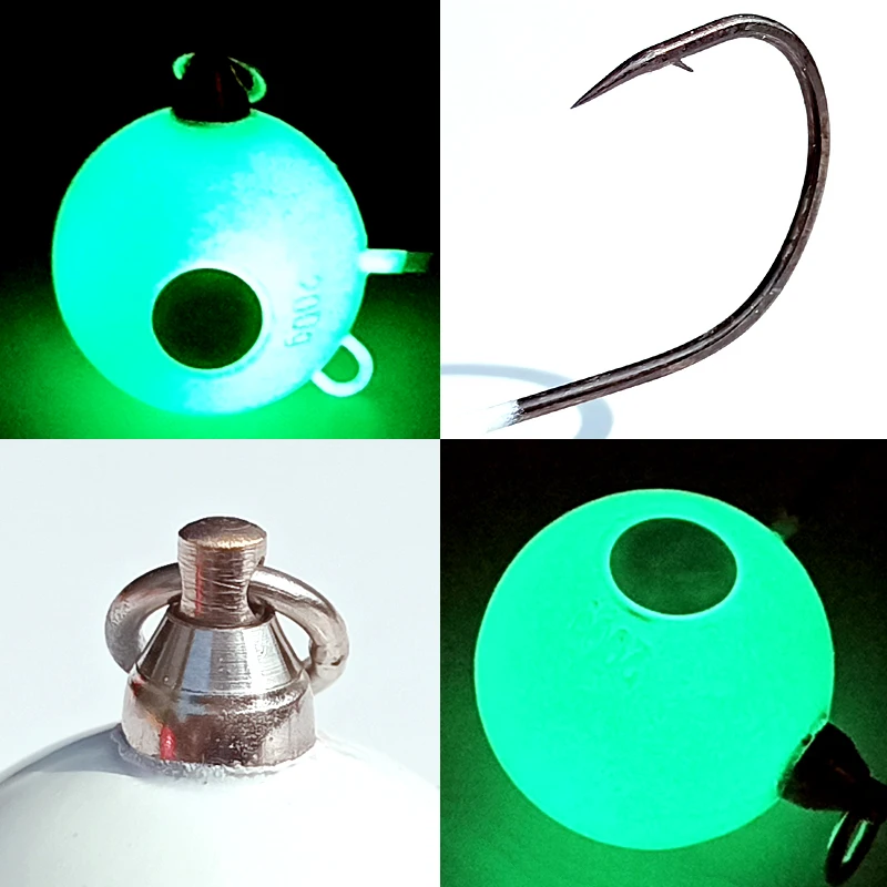 Señuelo con cabeza de anzuelo pesada, súper 200g/150g/100g, brillo luminoso, Pesca, rama de mar, cabeza de plantilla con falda, plantilla de plomo, señuelo de jigging - imagen 5