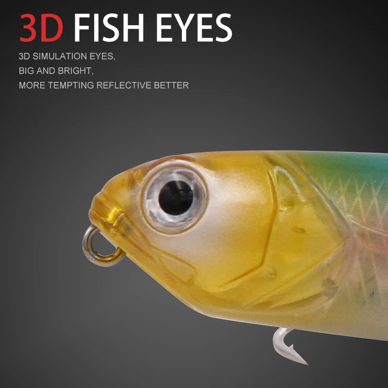 Wondershot D05 98mm 12g lápiz 4 colores Swimbait señuelo Wobbler Pencilbait Top agua modelo caliente aparejos de pesca anzuelos de níquel blanco - imagen 5
