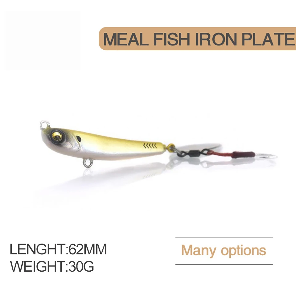 Señuelos de Pesca con vibración VIB, cebo giratorio de Metal, cuchara giratoria, para trucha, aparejos de Pesca de invierno, 62MM, 30G, 1 ud. - imagen 2