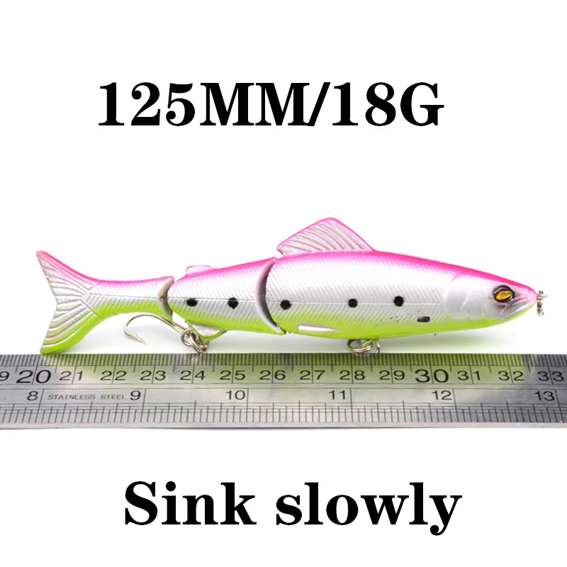 WDAIREN-señuelo de pesca duro, 12,5 cm, 18g, 3 segmentos, Artificial, Multi articulado, Swimbait, realista, Crankbait, Wobblers de hundimiento - imagen 2