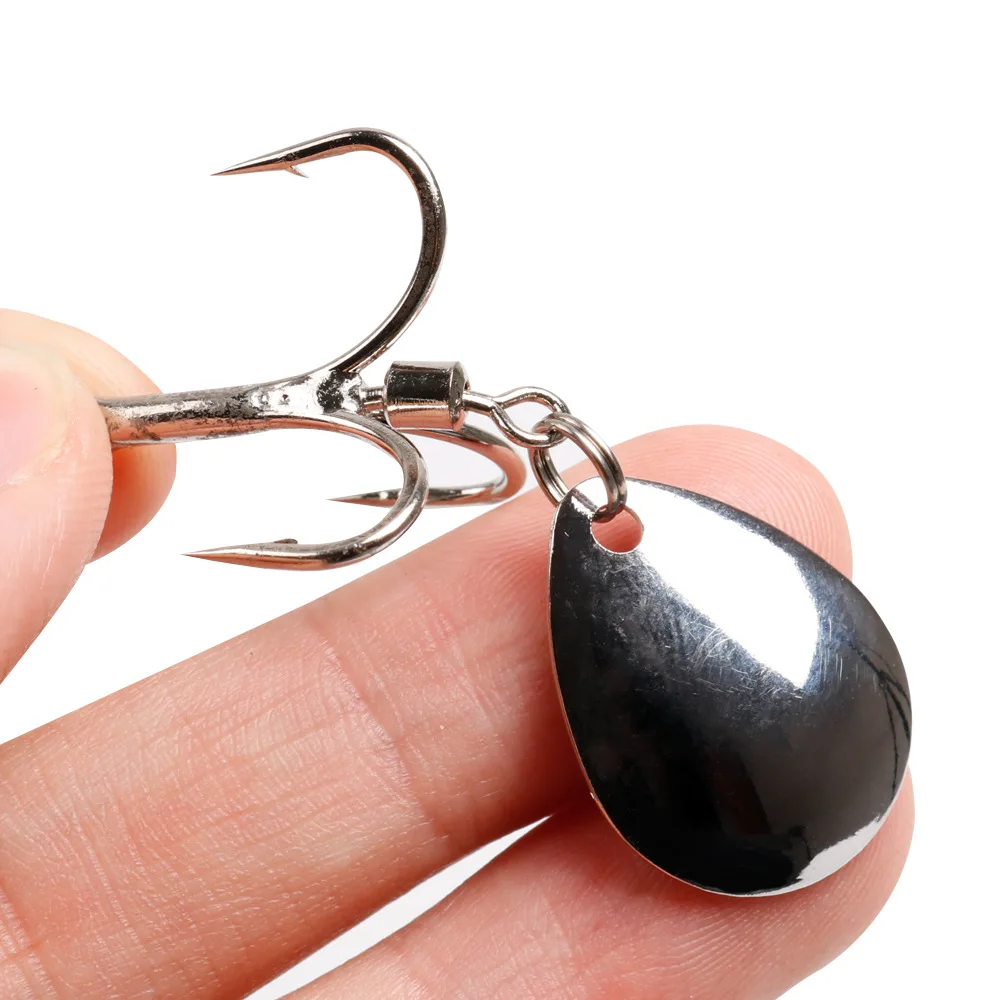 MAGBLUE-gancho triple de pesca de acero de alto carbono, vibración reforzada, lentejuelas rotativas, lengüeta, aparejos de agua dulce de mar, 1-4 piezas por lote