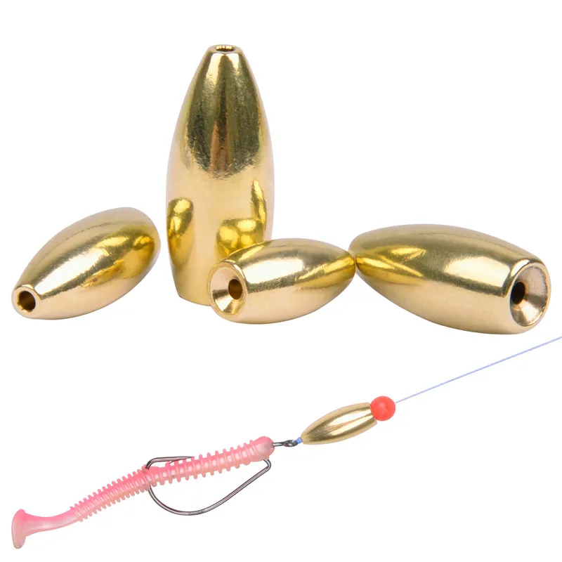 Plomos de pesca con forma de bala, pesas de gusano para señuelo de lubina, 3,5g, 5g, 7g, 10g, Texas, 30 Uds. - imagen 3