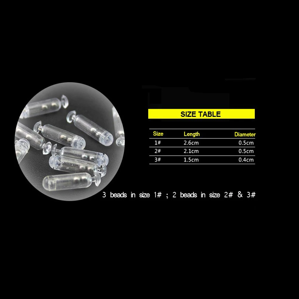 30 Uds sonajeros de plástico tubo de inserción para gusano Jig señuelo de pesca mosca atado sonido hacer accesorios de pesca de agua salada tamaño 1 2 3 - imagen 4
