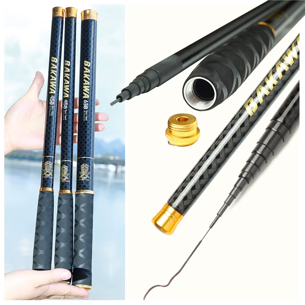 JOSBY-caña de pescar de fibra de carbono, 3,6 M-7,2 M, Mini, telescópico, ultraligero - imagen 2