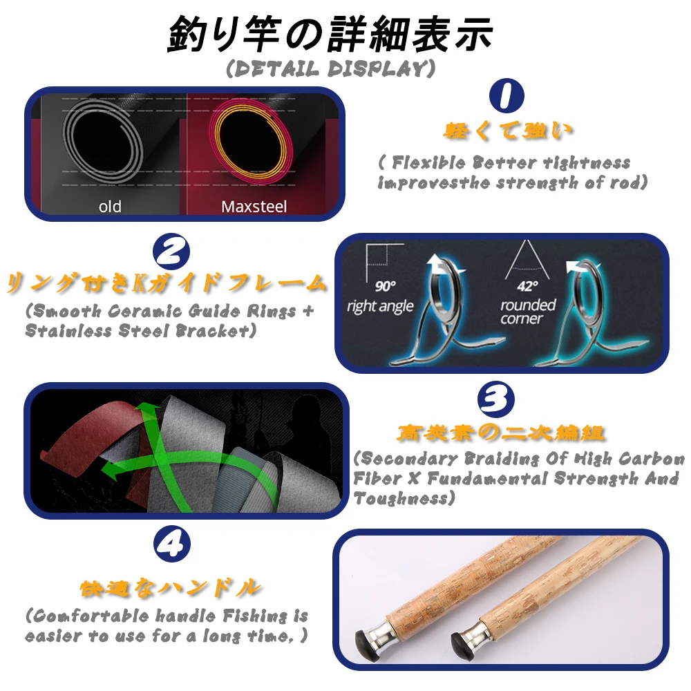 Mejore su precisión y comodidad con nuestro diseño avanzado de la caña de pescar