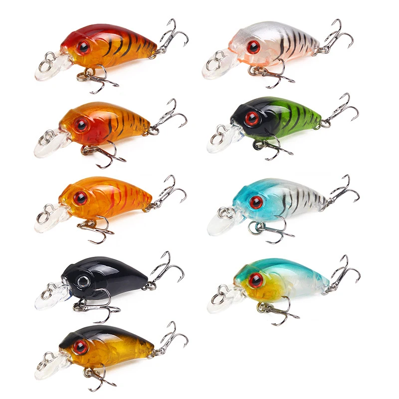 Minnow 4,5 cm 3,8g Señuelos de Pesca cebo con manivela cebo duro Artificial Topwater pesca en el mar Wobblers Lucio perca aparejos de pesca 2020 - imagen 4