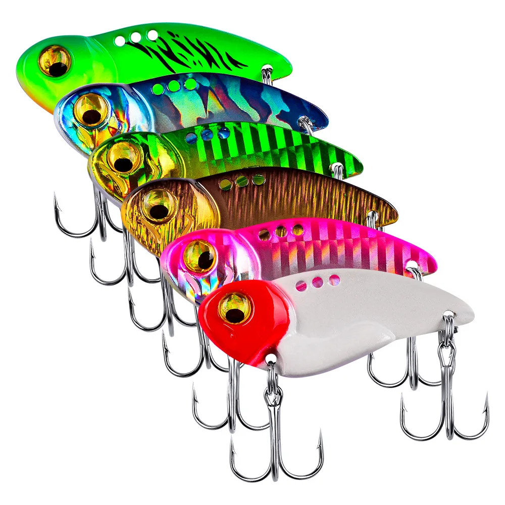 Señuelo de pesca de Metal VIB, 1 pieza, 6 colores, cuchara de vibración, cebos duros con Crankbait, Wobbler, Swimbait, cicla VIB, aparejos