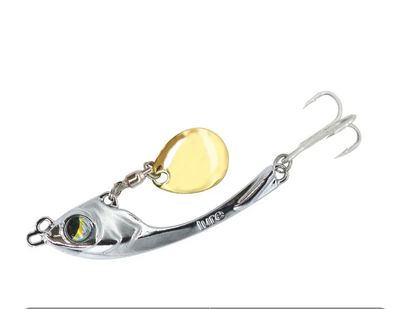 Señuelo de pesca con forma de cuarto de luna, señuelo VIB de aleación de Zinc, Spinner, señuelos artificiales, 10g, 15g, lentejuelas de rotación, cucharas vibratorias - imagen 4