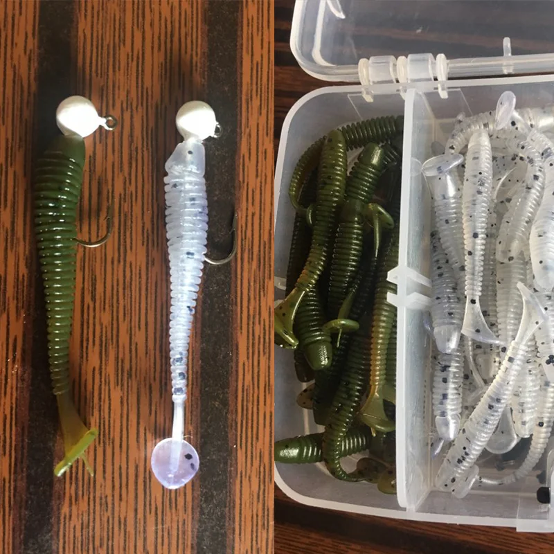 Señuelos de Pesca Wobblers de 5cm y 0,8g, cebo Artificial suave de silicona, para carpa, lubina, cola T, Swimbait, aparejos de Pesca Isca, 20 unids/lote - imagen 4