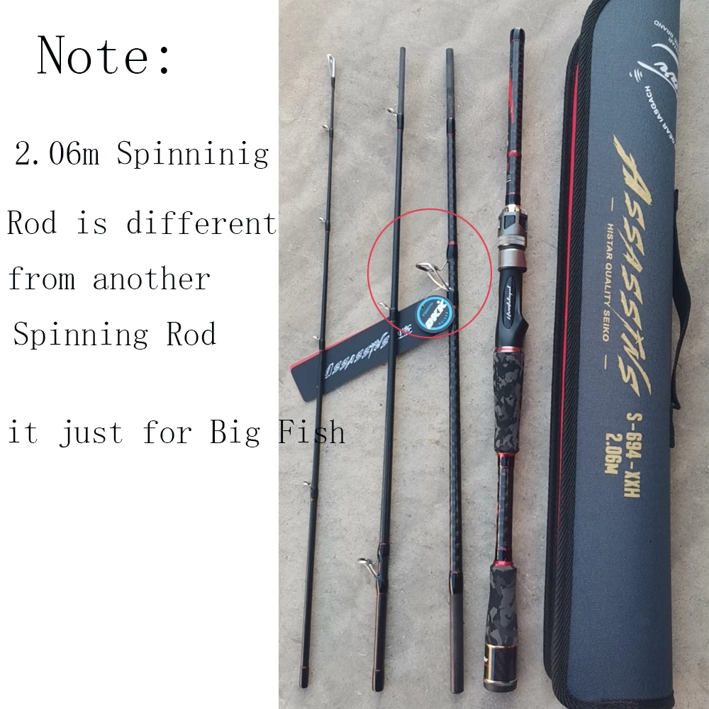 Caña de pescar giratoria de 4 secciones con funda FUJI, asiento de carrete, acción rápida, de carbono, anillo guía de DKK-SIC - imagen 4