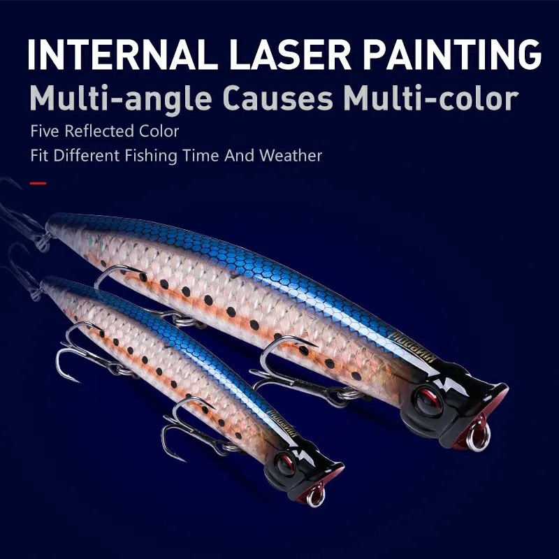 Señuelo de pesca Kingdom Topwater Popper 7,5g 12,8g 18,5g cebos duros artificiales de fundición lejana Wobblers de alta calidad señuelos de acción Z - imagen 3