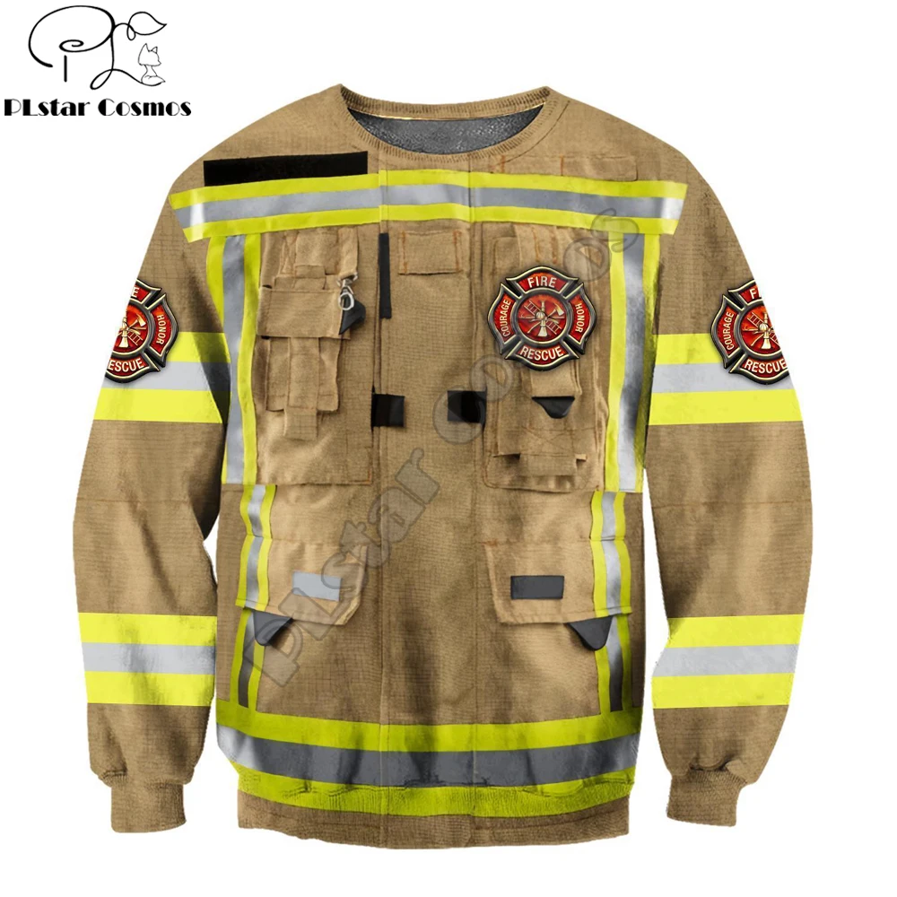 Sudadera con capucha y cremallera – Estampado 3D bombero hombre - imagen 4