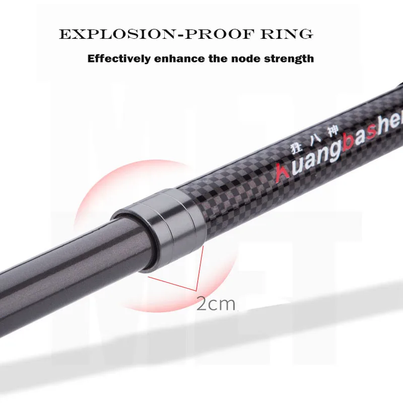 Caña de fundición de carbono telescópica, caña de pescar giratoria para mar, alimentador de carpa, 2,1/2,4/2,7/3,0/3,6/3,9 m - imagen 3