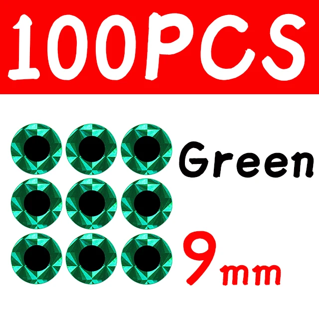 100pcs 9mm Green