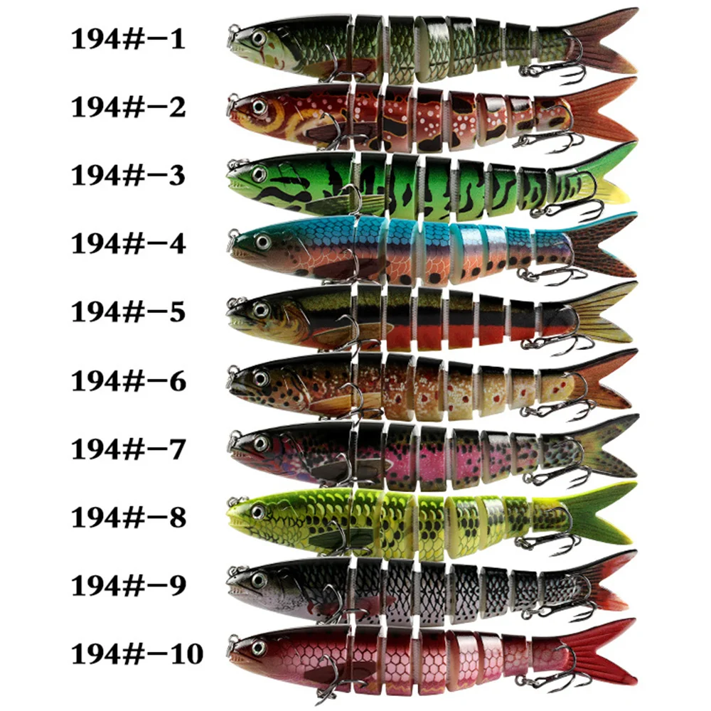 Señuelo de pesca de 8 segmen, 13,5 cm, 20g, Wobbler hundido articulado para Lucio, Swimbait, Crankbait, trucha, lubina, accesorios de pesca, aparejos de cebo - imagen 3