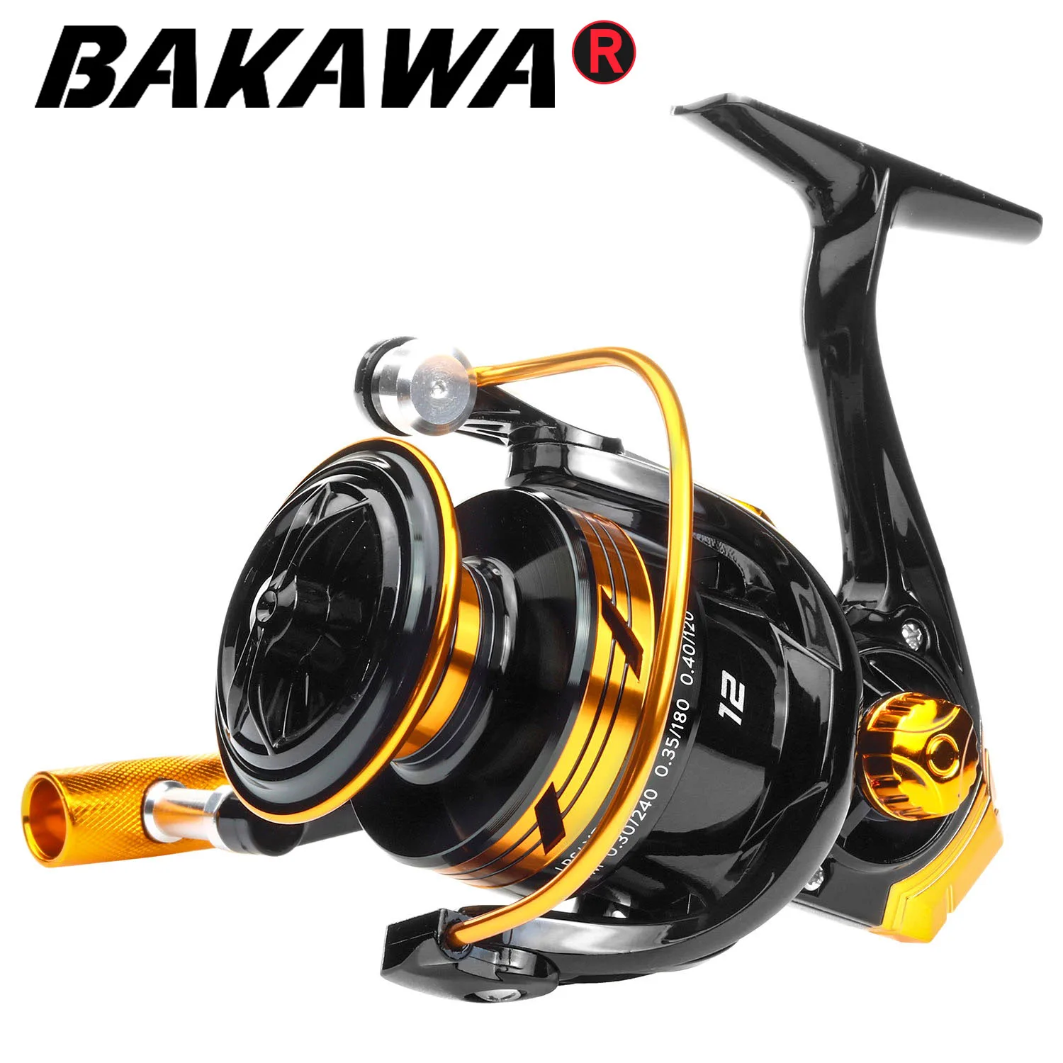 BAKAWA-carrete de pesca para agua salada, rueda giratoria de arrastre máximo de 12KG con carrete de Metal, accesorios de bobina, gran oferta, 2000-7000 - imagen 3